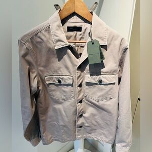 NWT All Saints Heavy Cotton Khaki Tan Overshirt Shacket Mens Medium